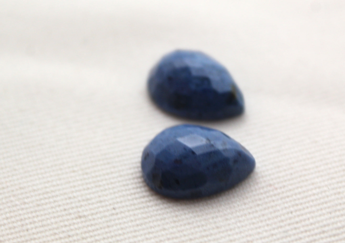 TWO pear Durmortierite Cabochons Blue Gemstone 10X14MM