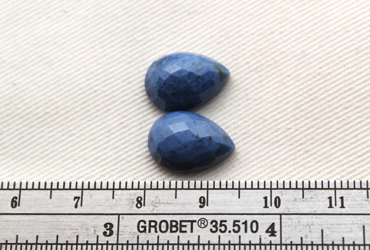 TWO pear Durmortierite Cabochons Blue Gemstone 10X14MM
