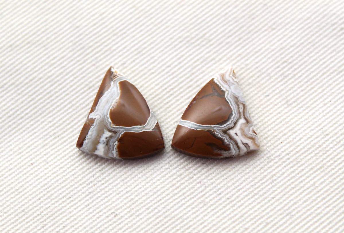 Brecciated Jasper cabochons Gemstone pair