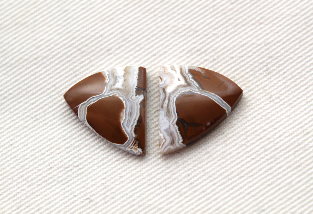 Brecciated Jasper cabochons Gemstone pair