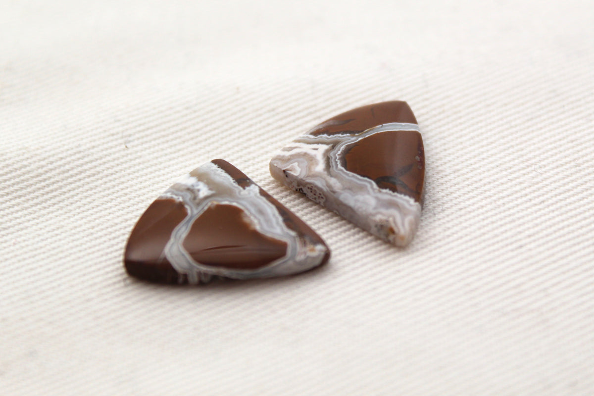 Brecciated Jasper cabochons Gemstone pair
