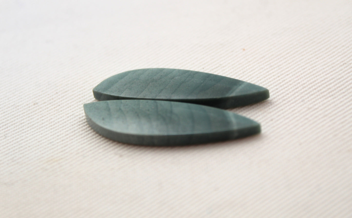 Pair Imperial green Jasper Cabochons