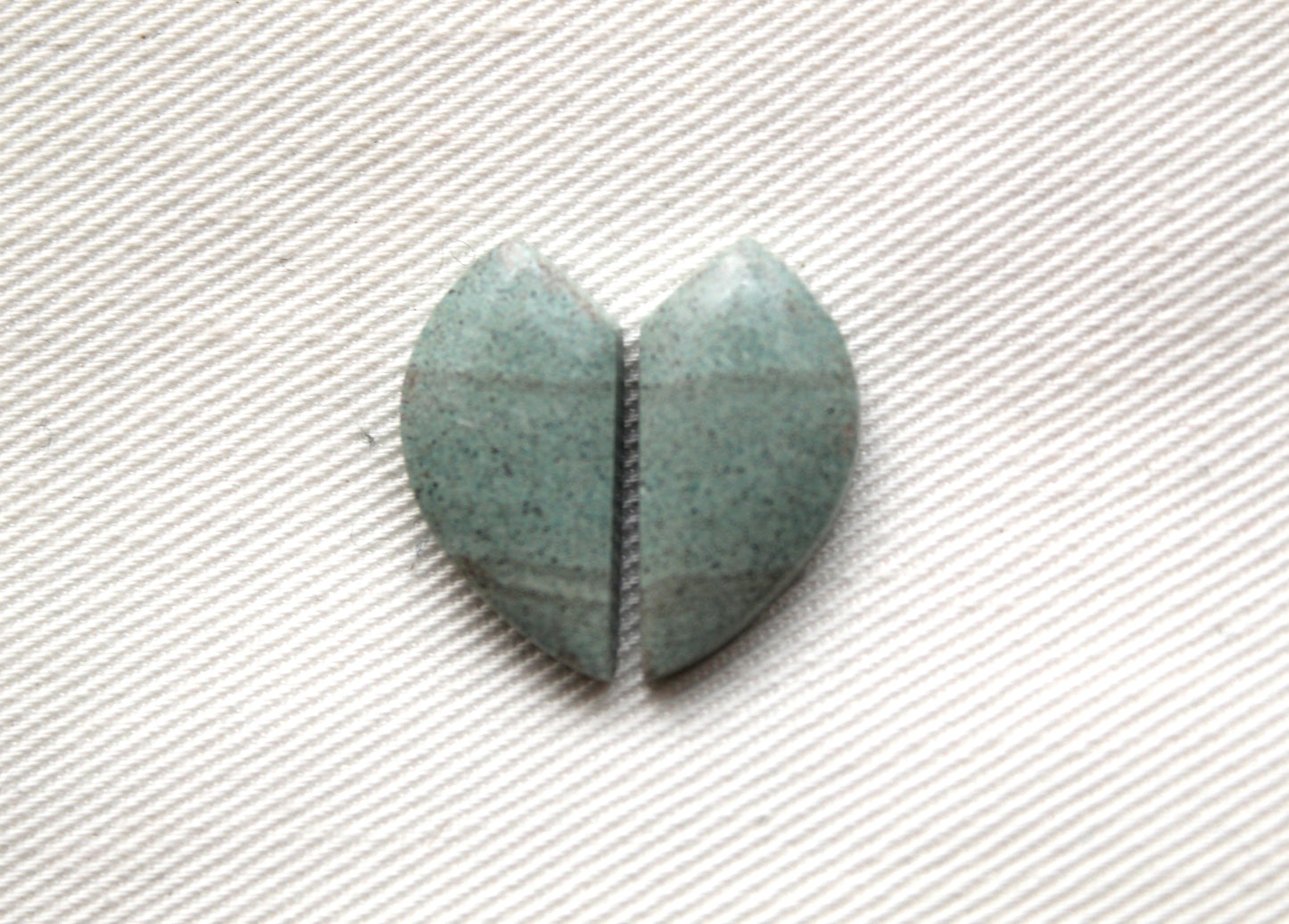 PETITE Pair of green Jasper Cabochons freeform