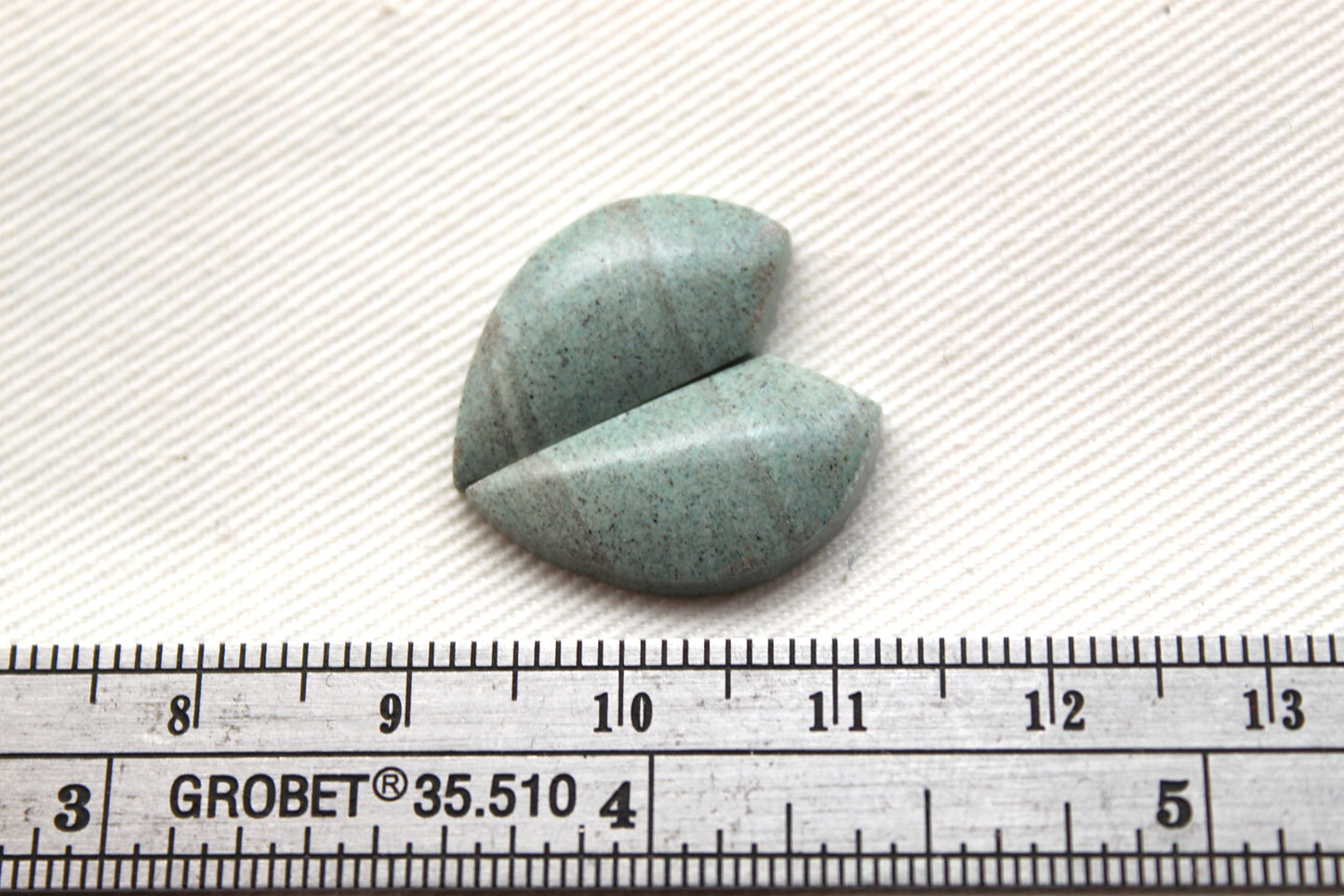 PETITE Pair of green Jasper Cabochons freeform