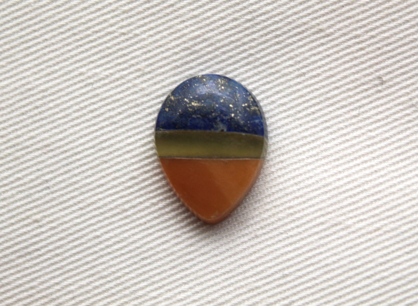 Small Intarsia Cabochon Lapis vesuvianite yellow Chrysoprase Pear