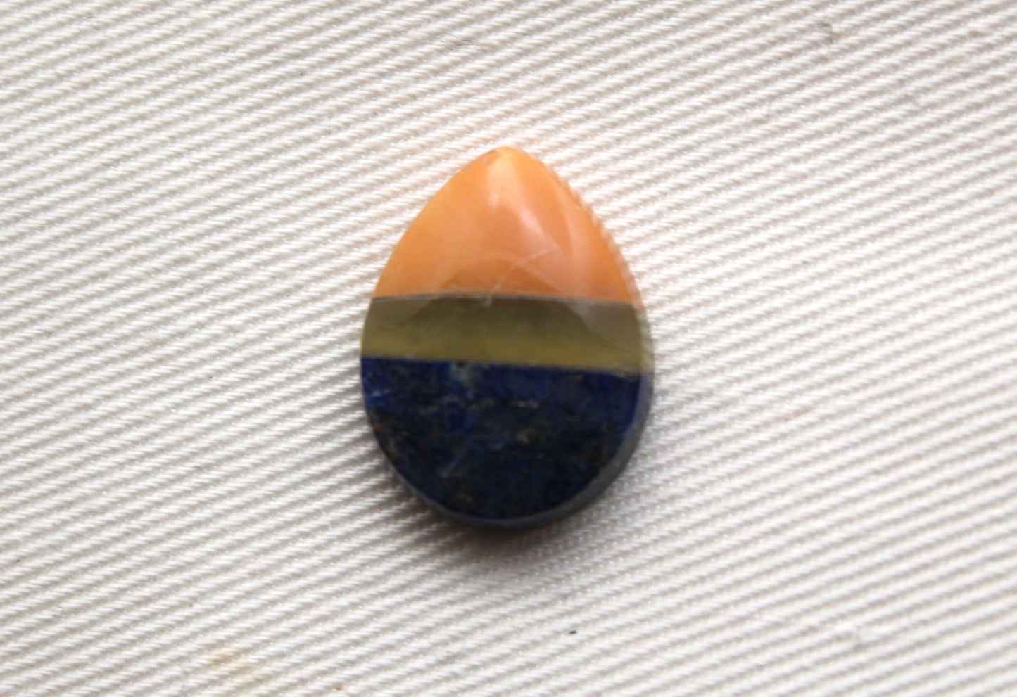 Small Intarsia Cabochon Lapis vesuvianite yellow Chrysoprase Pear