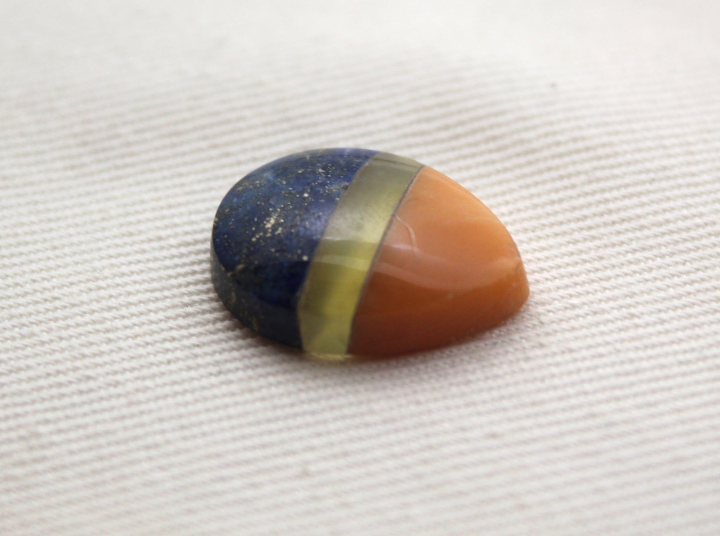 Small Intarsia Cabochon Lapis vesuvianite yellow Chrysoprase Pear