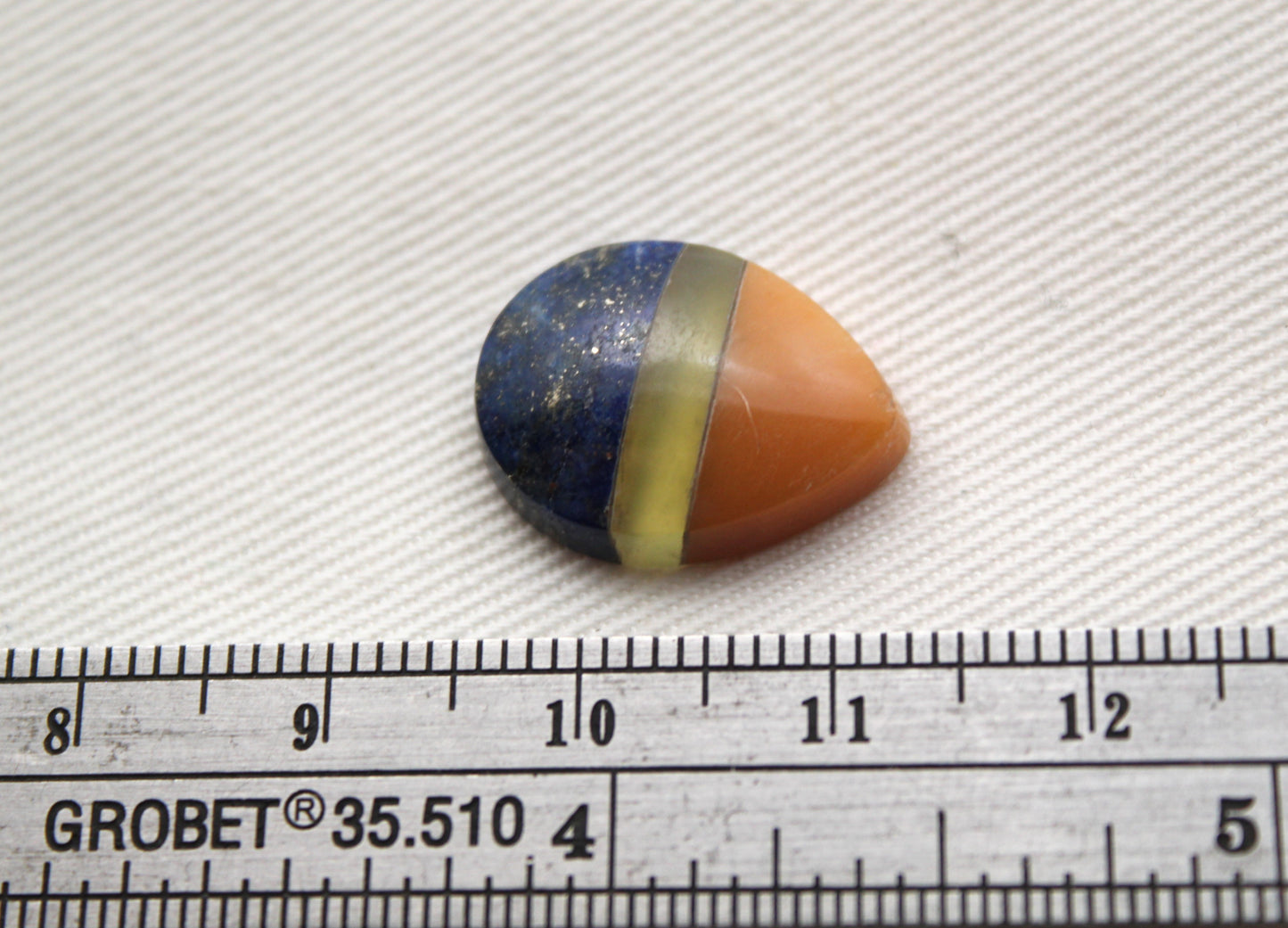 Small Intarsia Cabochon Lapis vesuvianite yellow Chrysoprase Pear