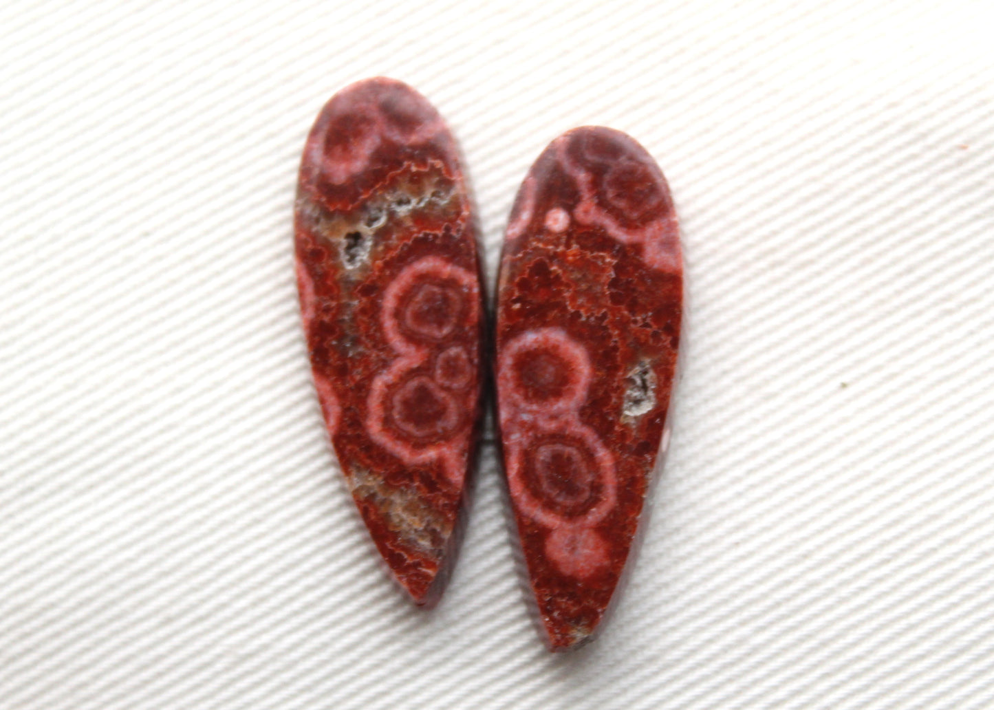 River Jasper Pair Cabochon Gemstone teardrop