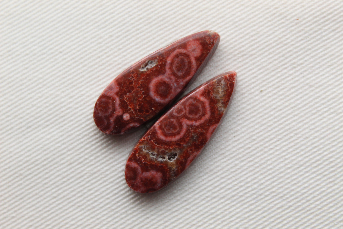 River Jasper Pair Cabochon Gemstone teardrop