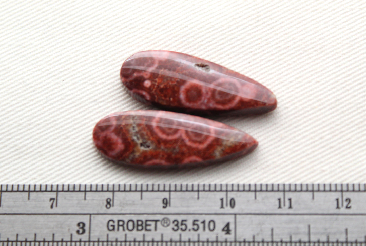 River Jasper Pair Cabochon Gemstone teardrop
