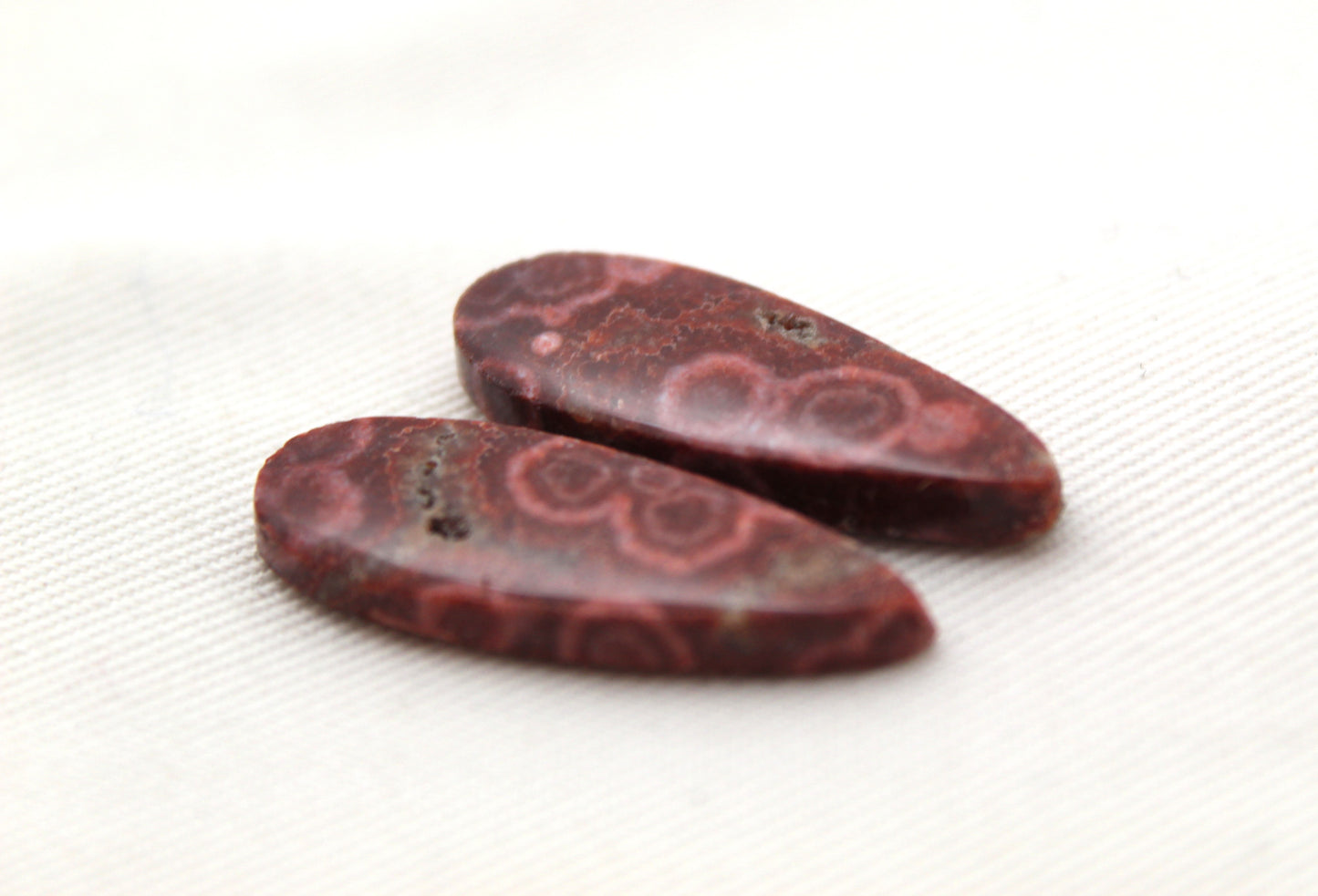 River Jasper Pair Cabochon Gemstone teardrop