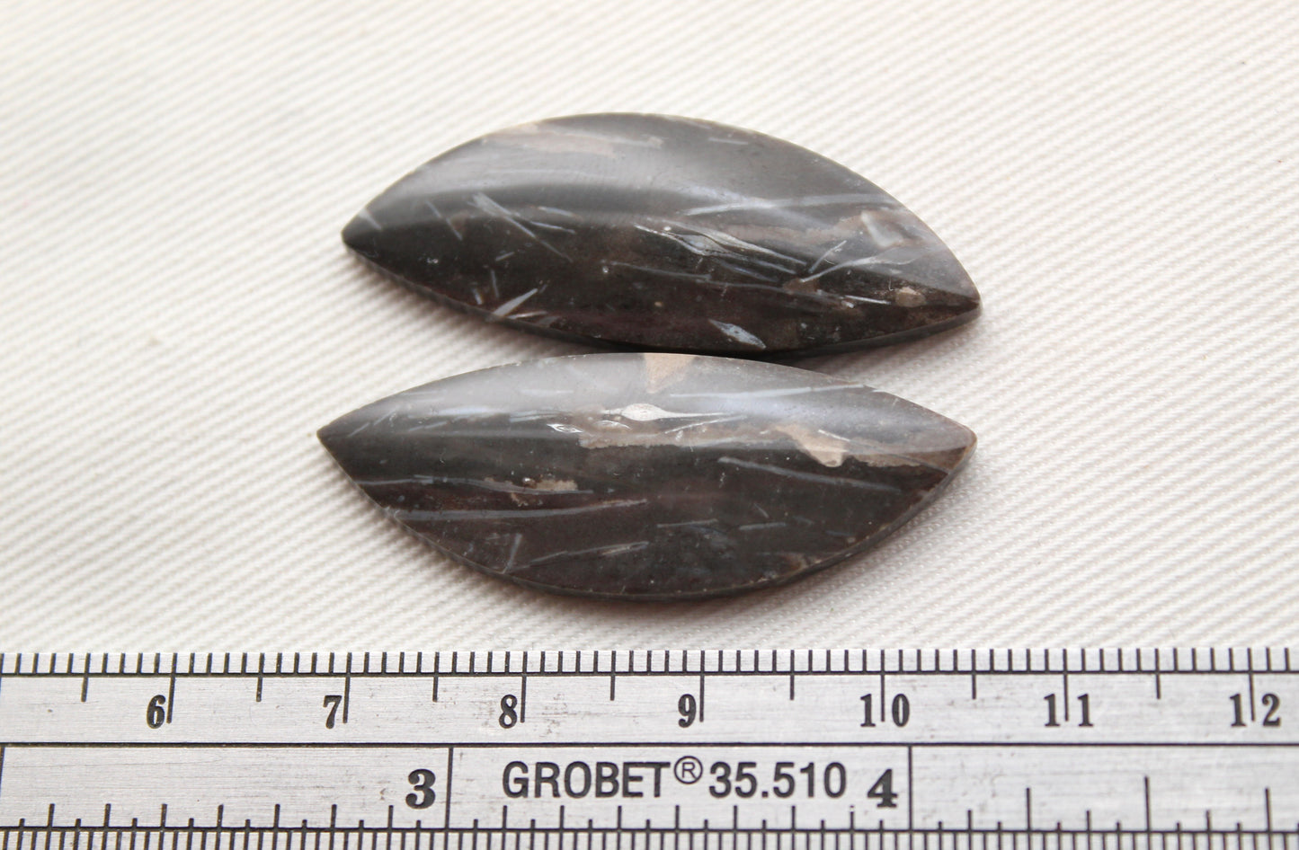 Feather Agate Cabochons Pair Gemstone Freeform