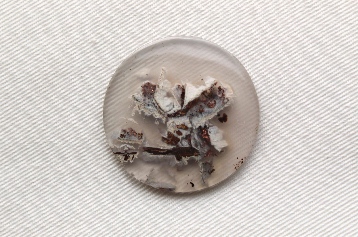 Cabochon Chrysocolla with Native Copper in Chalcedony 34MM