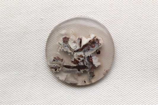 Cabochon Chrysocolla with Native Copper in Chalcedony 34MM
