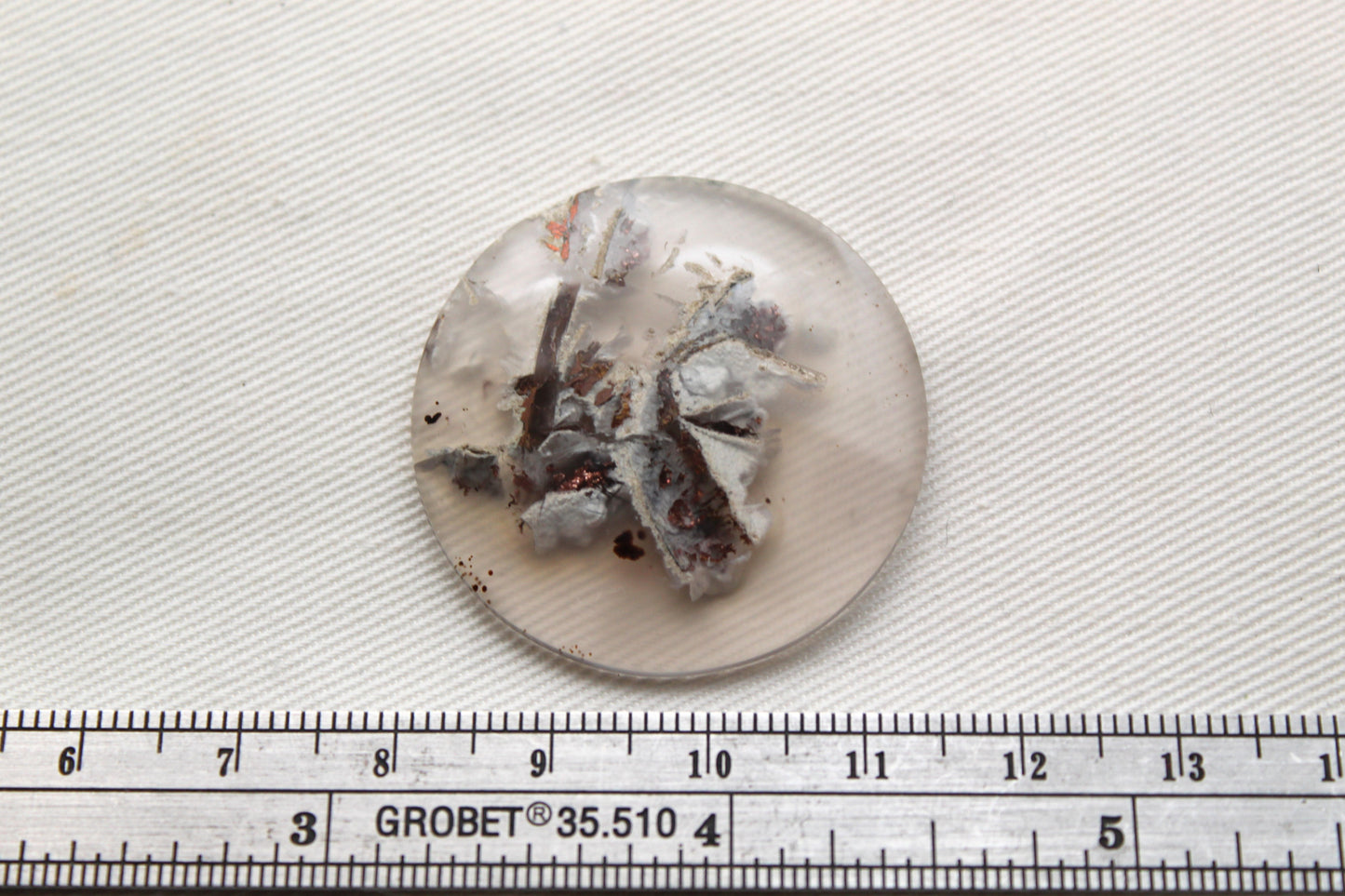 Cabochon Chrysocolla with Native Copper in Chalcedony 34MM