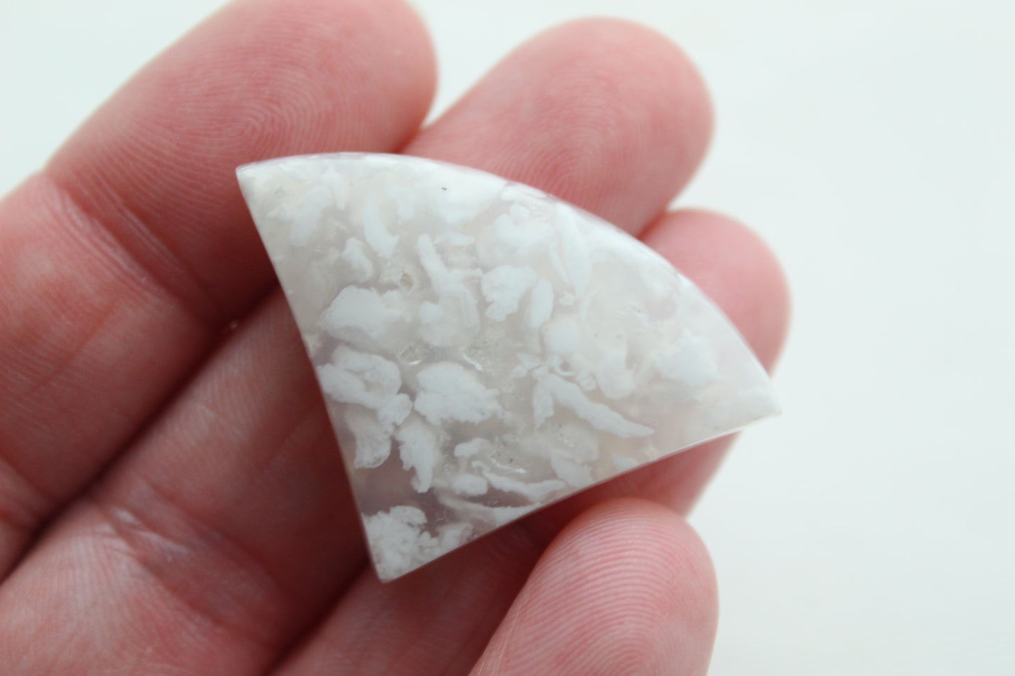 WHITE Sugar water flower Agate Cabochon gemstone