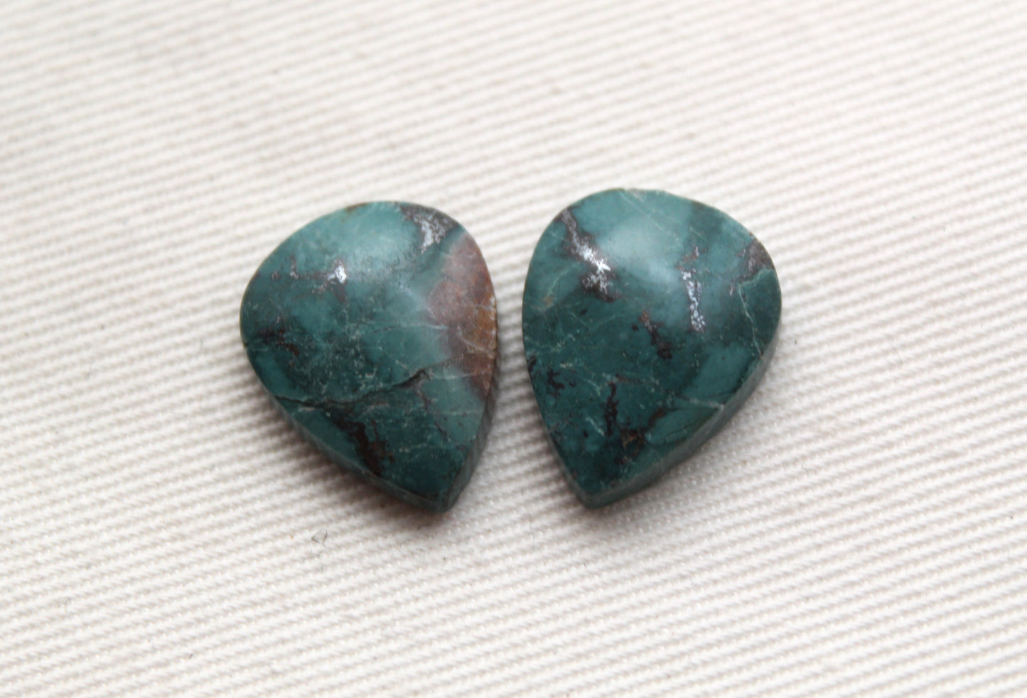 Small Neela Terra Jasper Cabochon Pair Gemstone Green