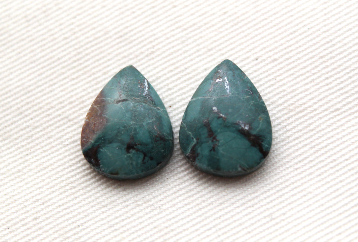 Small Neela Terra Jasper Cabochon Pair Gemstone Green