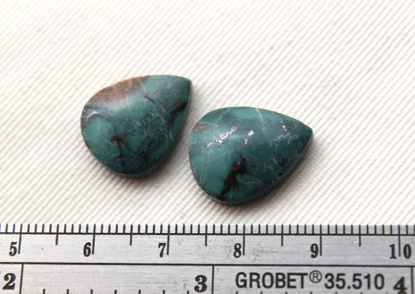 Small Neela Terra Jasper Cabochon Pair Gemstone Green