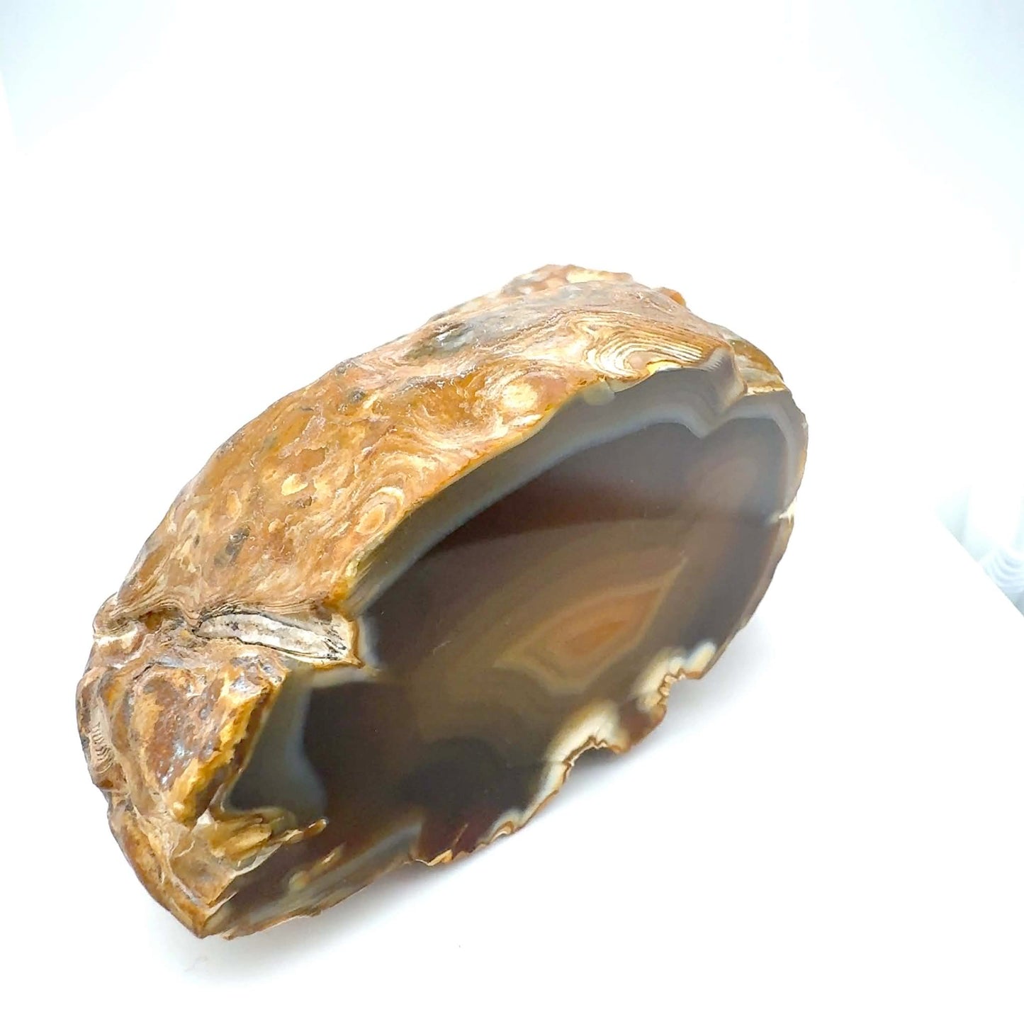 Indonesian Yellow banded Agate nodule polished