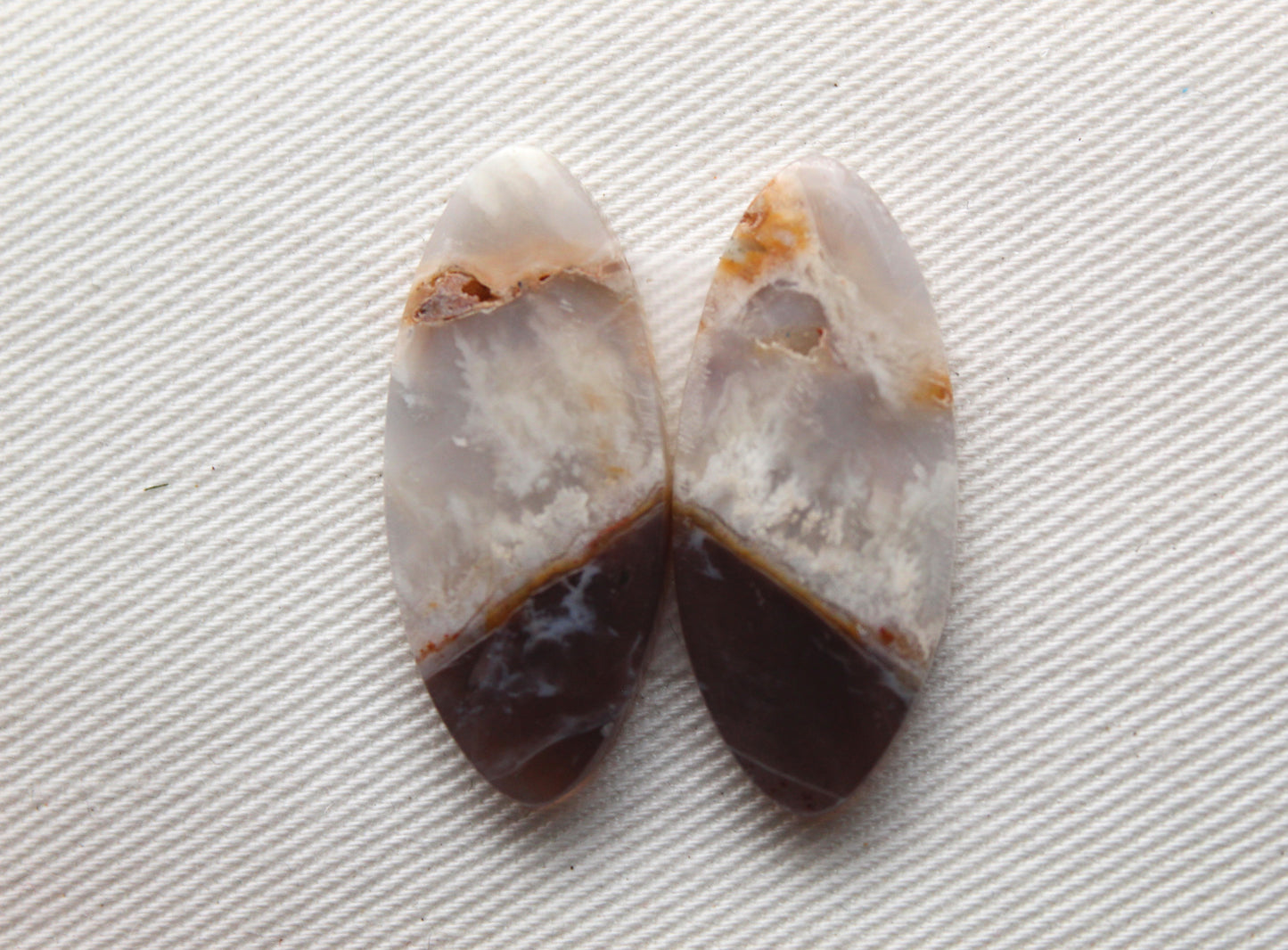 Nice Chalcedony cabochons Pair purple Oval