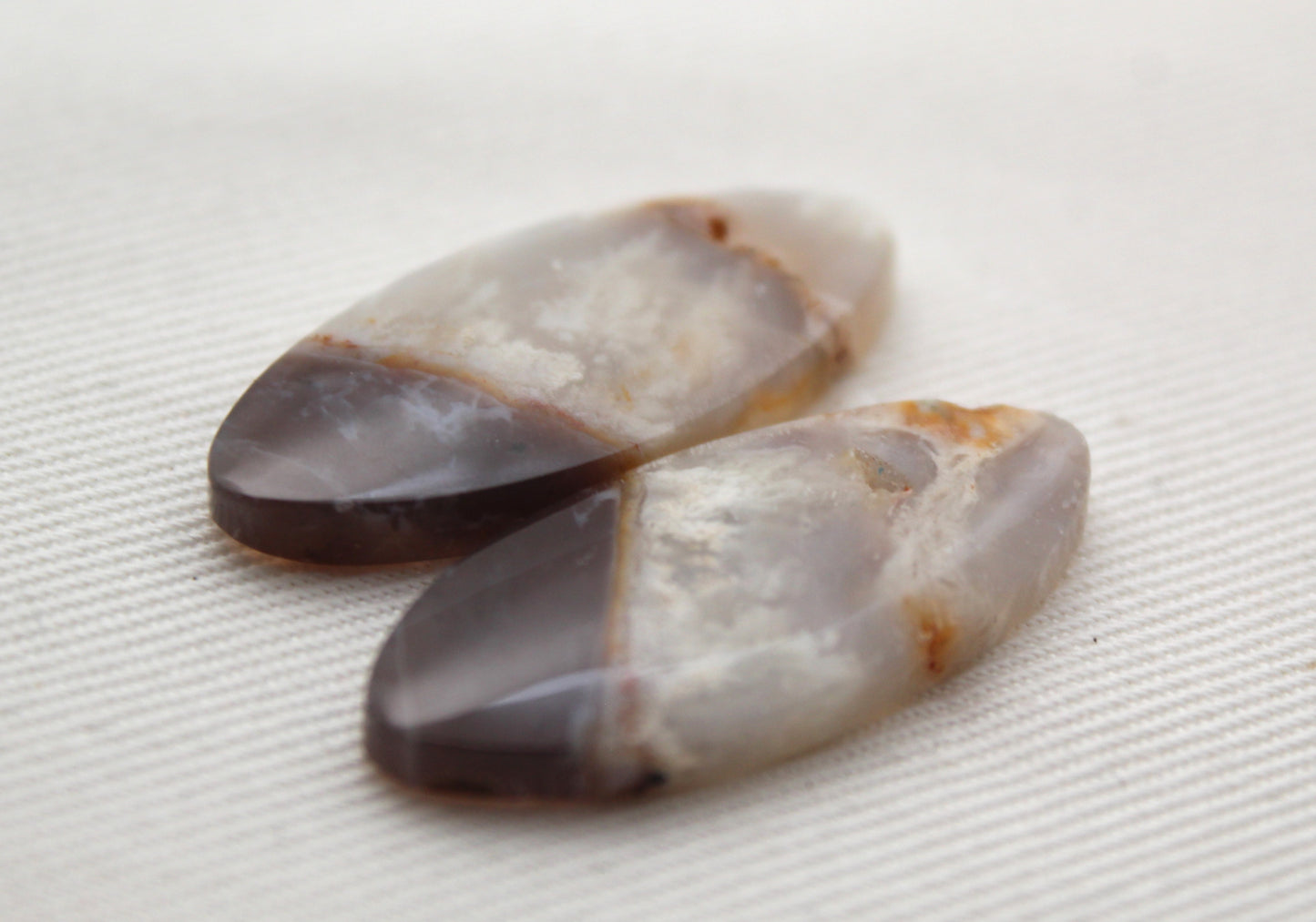 Nice Chalcedony cabochons Pair purple Oval