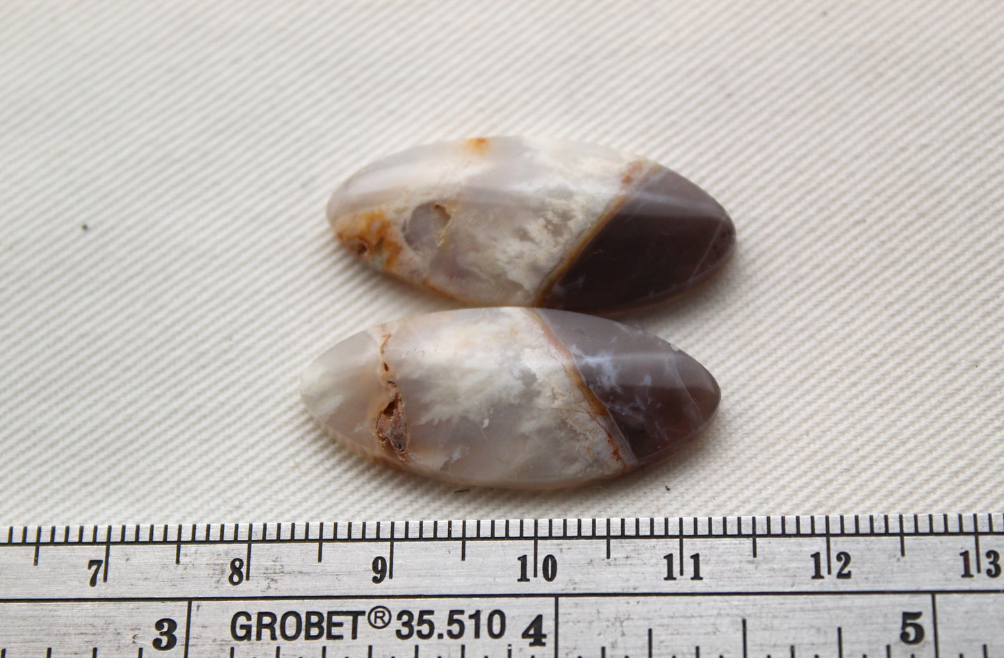 Nice Chalcedony cabochons Pair purple Oval