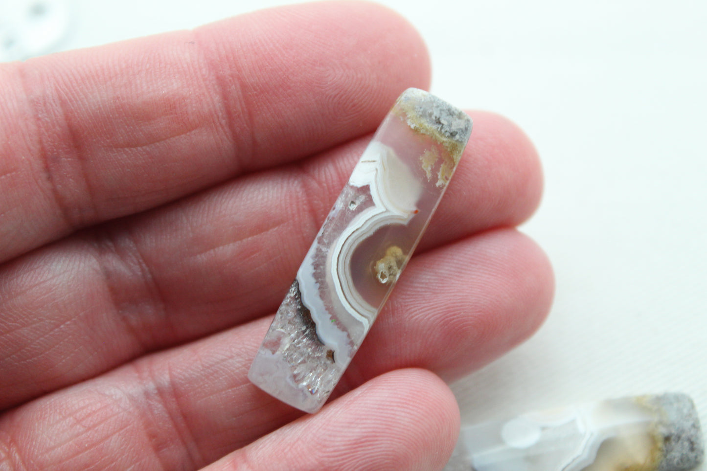 Orbicular Agate Cabochons Pair Gemstone natural