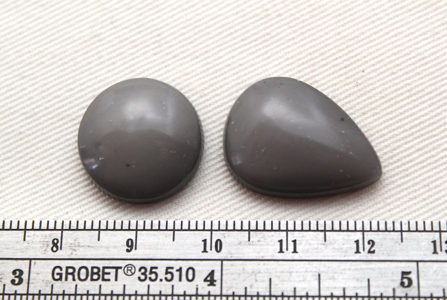 TWO Agni Manitite cabochons Gemstones round pear