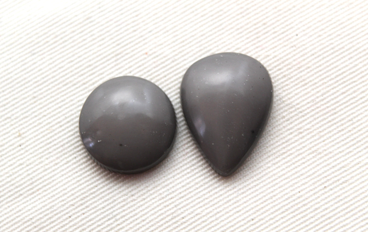 TWO Agni Manitite cabochons Gemstones round pear