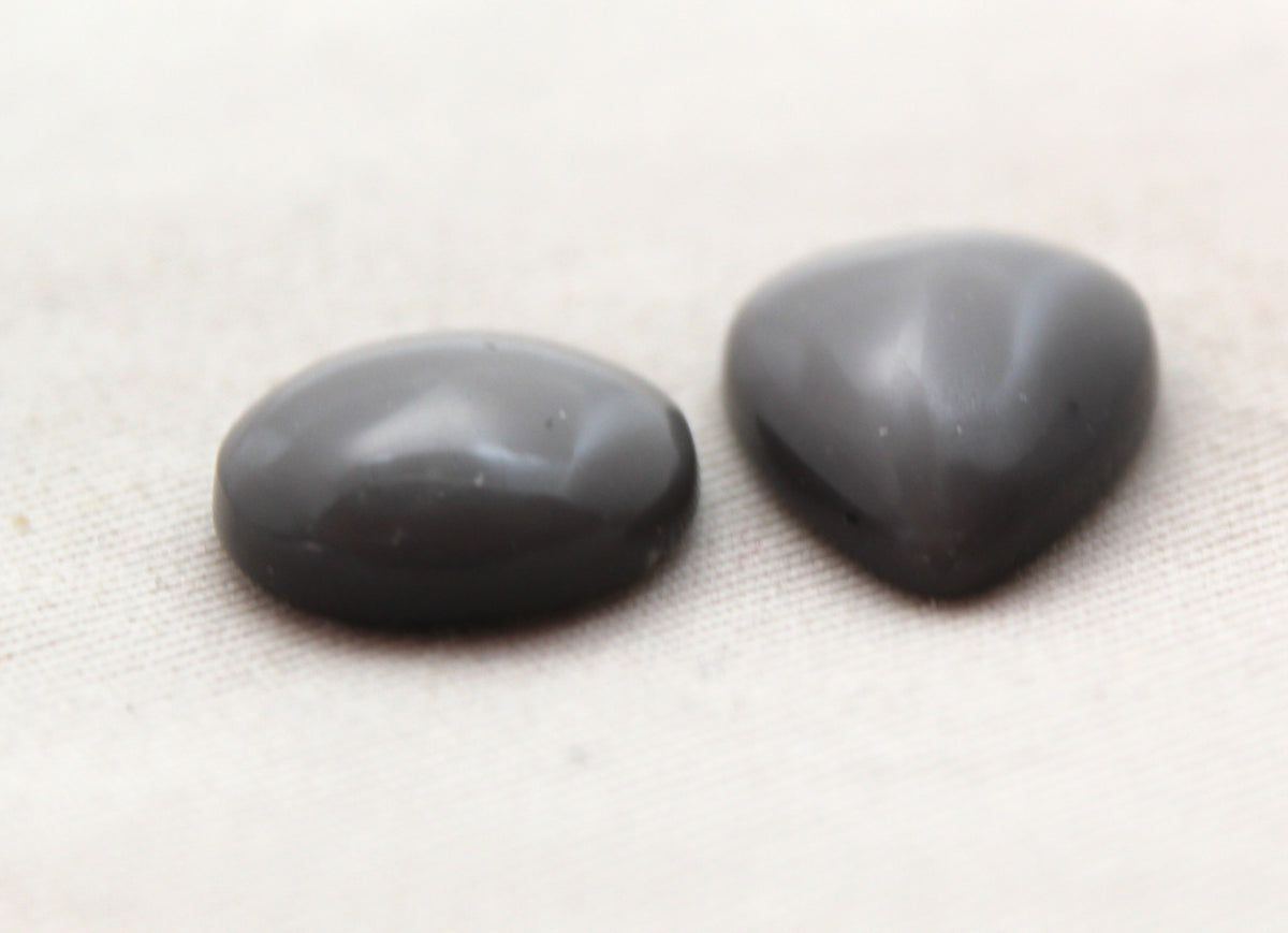 TWO Agni Manitite cabochons Gemstones round pear