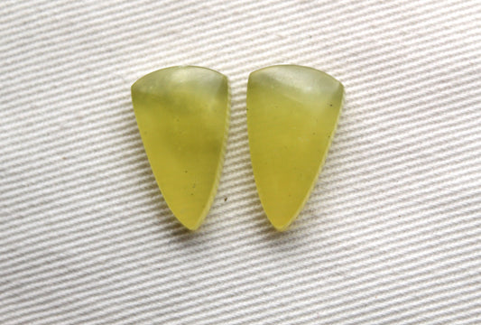 Small Vesuvianite Cabochon Pair Gemstone light green