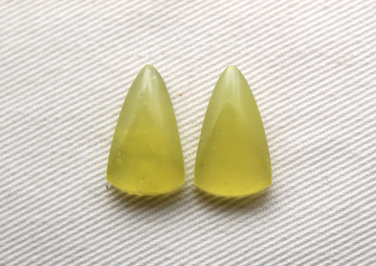 Small Vesuvianite Cabochon Pair Gemstone light green