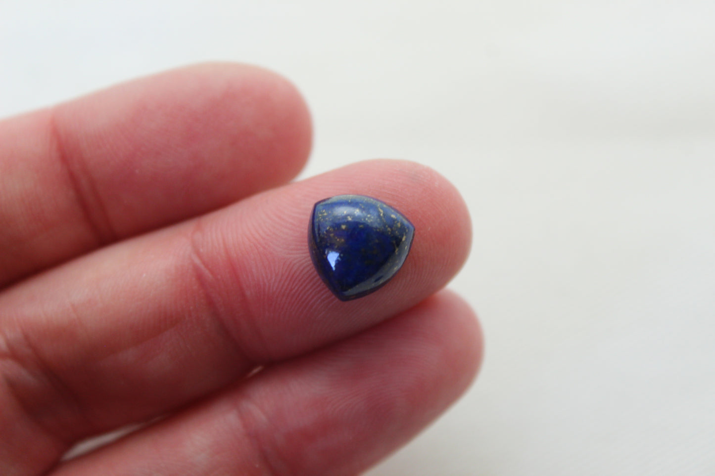 Lot of TWO Lapis Lazuli cabochons 10 MM Gemstones trillion blue