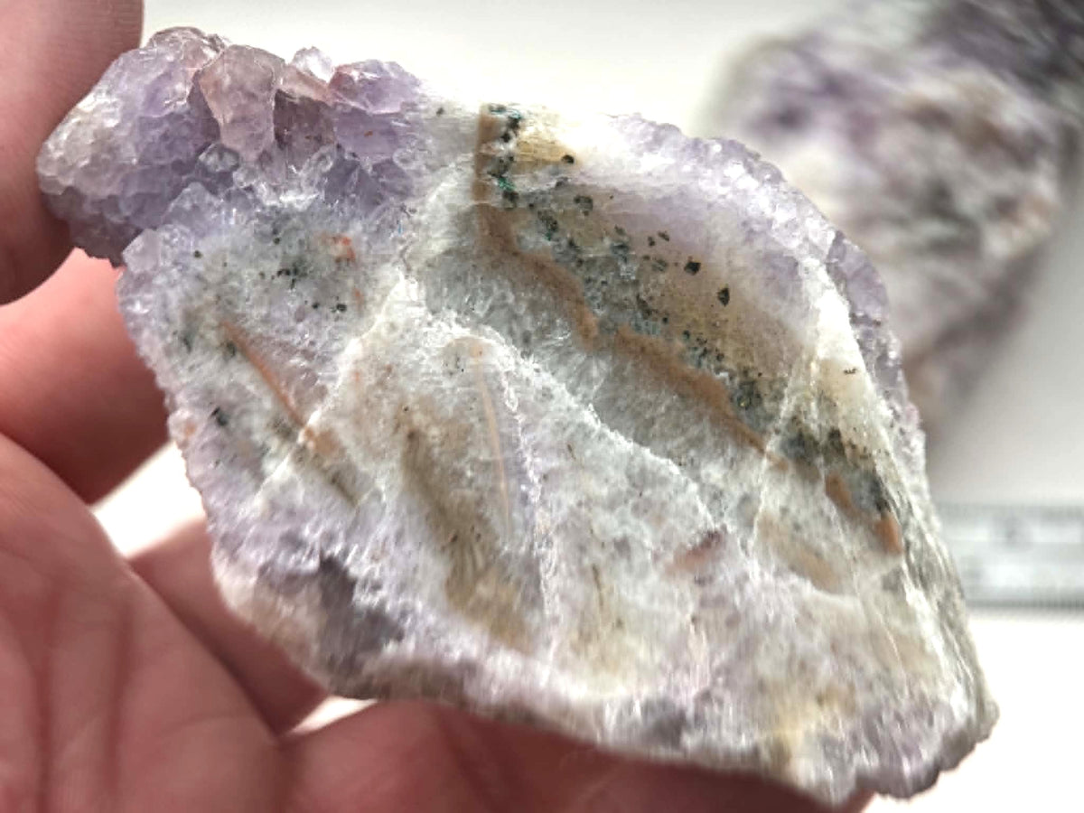 Canadian Amethyst gemstone Specimen rough crystal One face polished