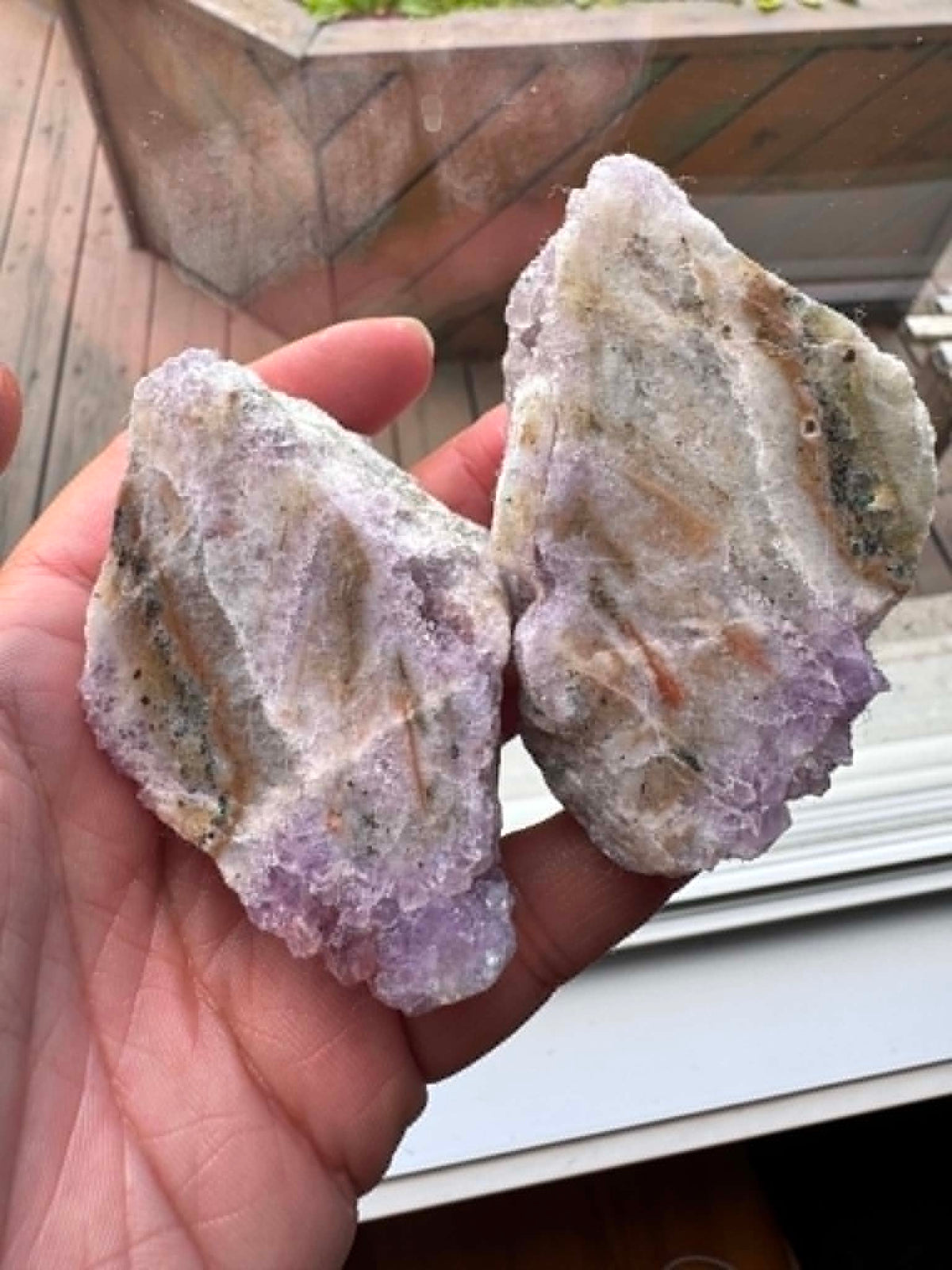 Canadian Amethyst gemstone Specimen rough crystal One face polished