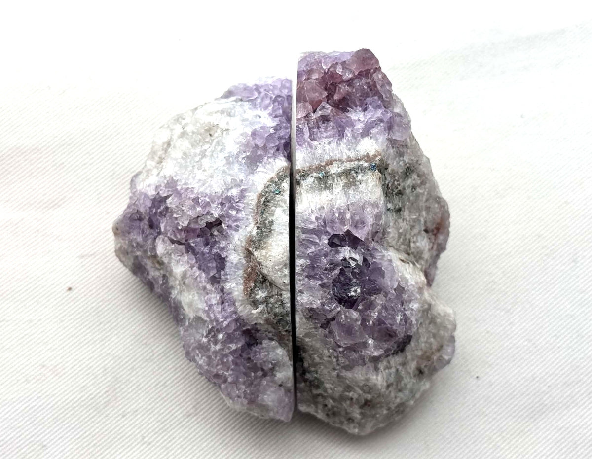 Canadian Amethyst gemstone Specimen rough crystal One face polished