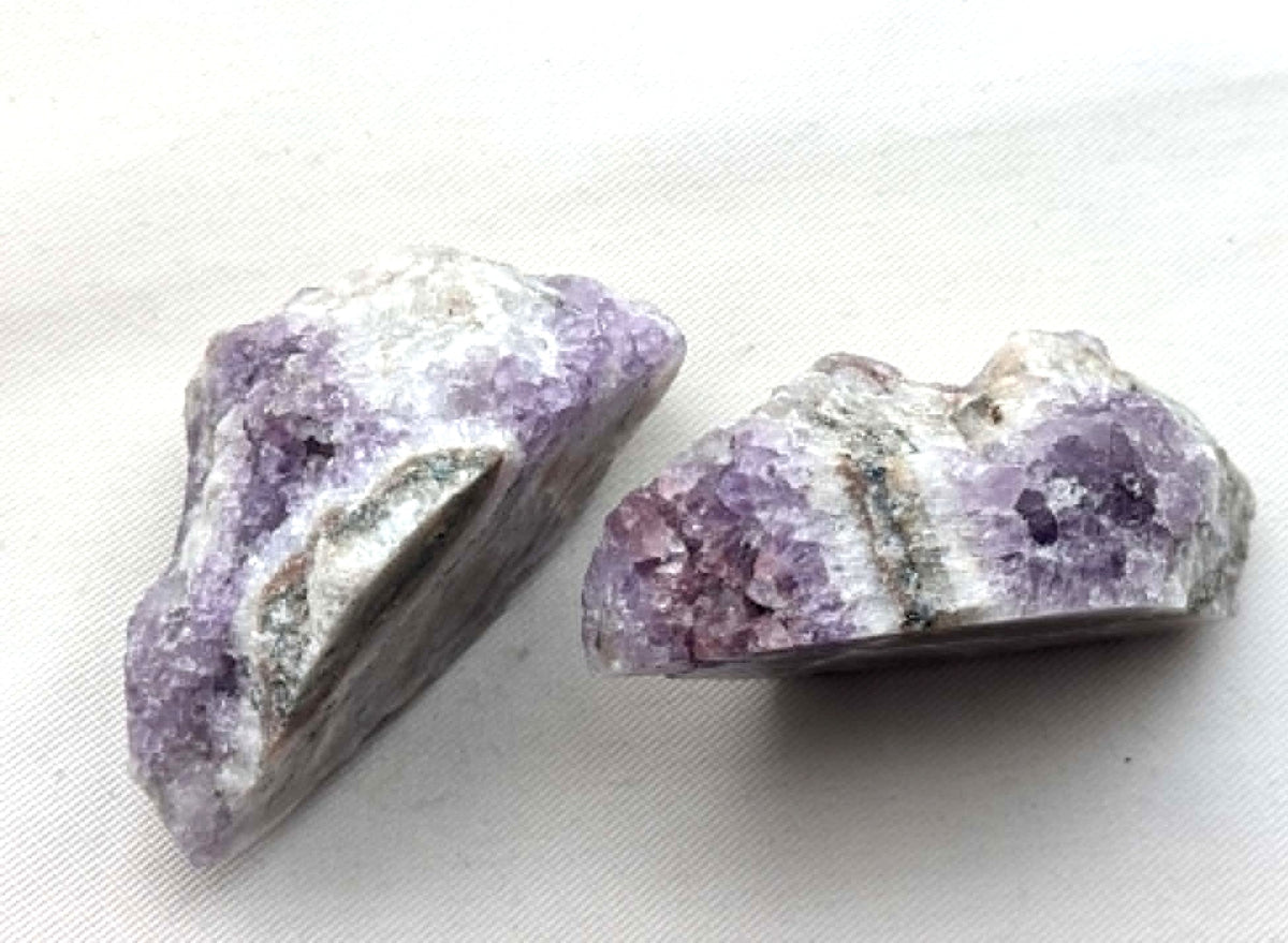 Canadian Amethyst gemstone Specimen rough crystal One face polished