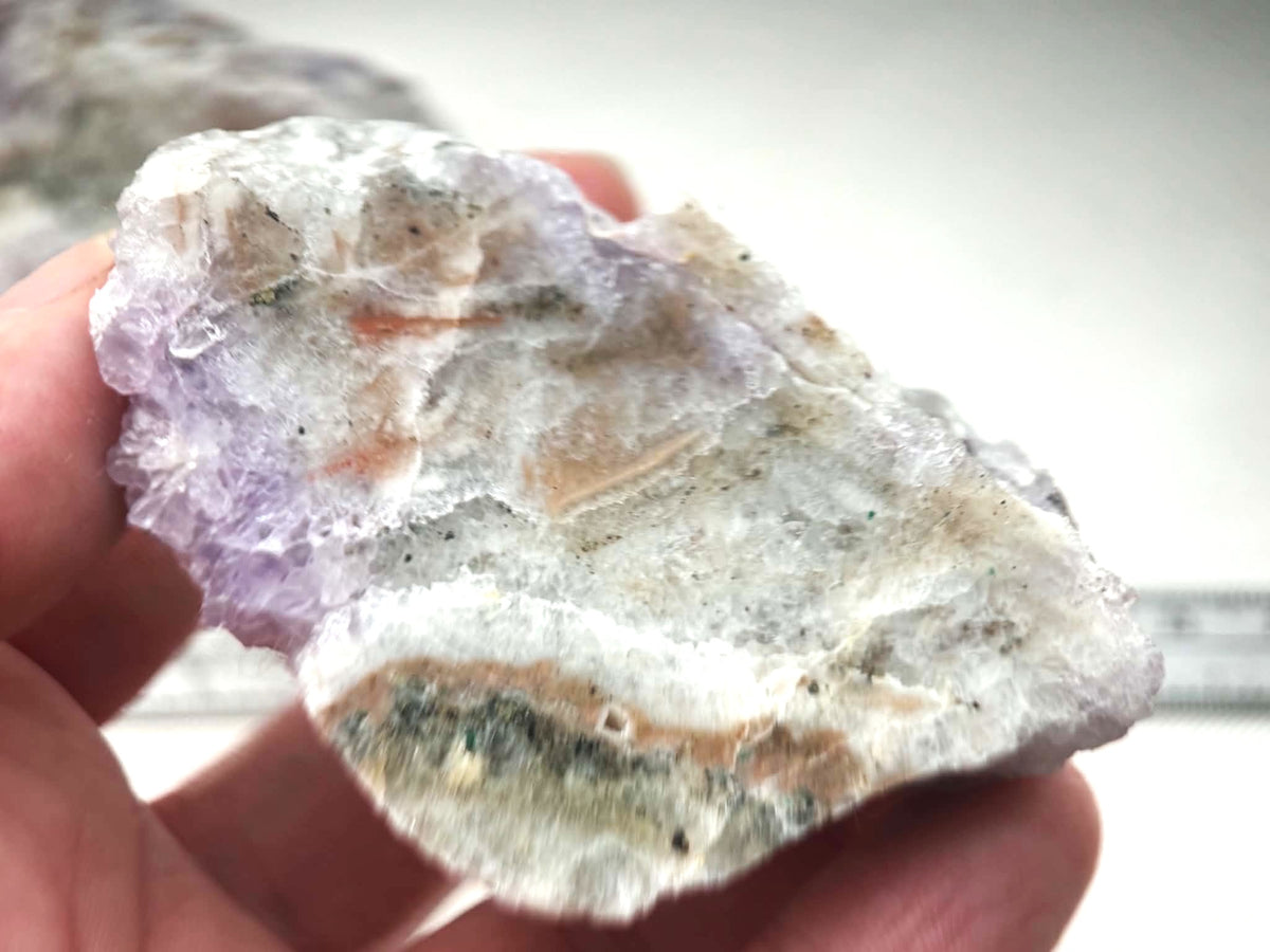 Canadian Amethyst gemstone Specimen rough crystal One face polished