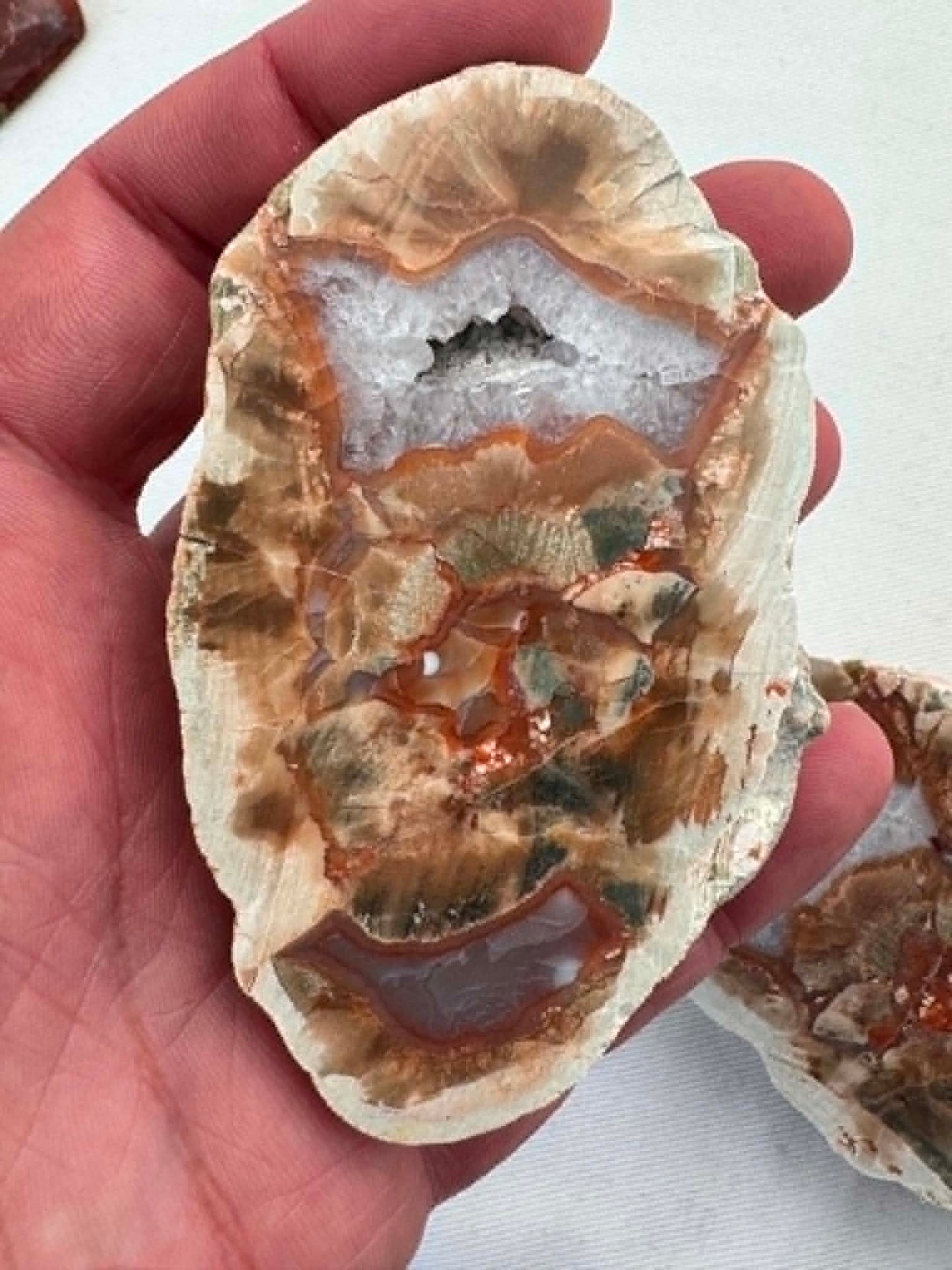 Natural Agate Nodule Mont Lyall Canada polished one face