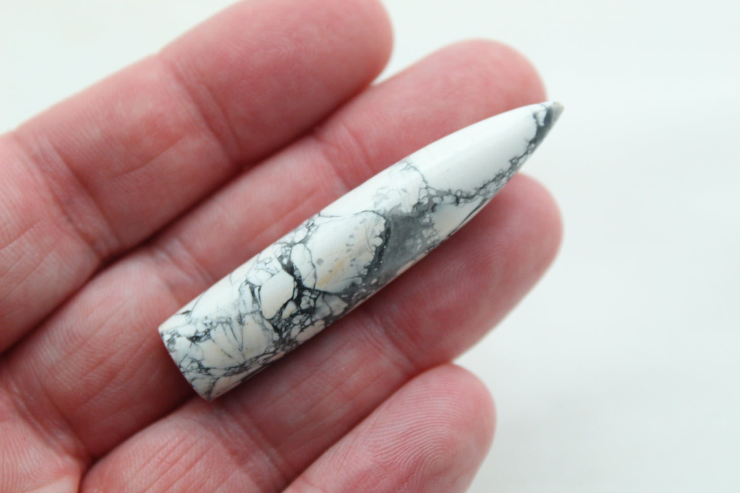 Large Maligano Jasper Bullet Gemstone White grey
