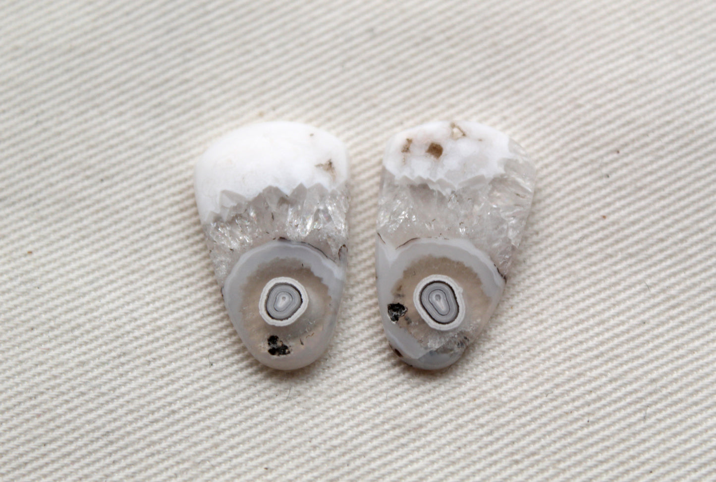 Orbicular Agate Cabochons Pair Gemstone natural