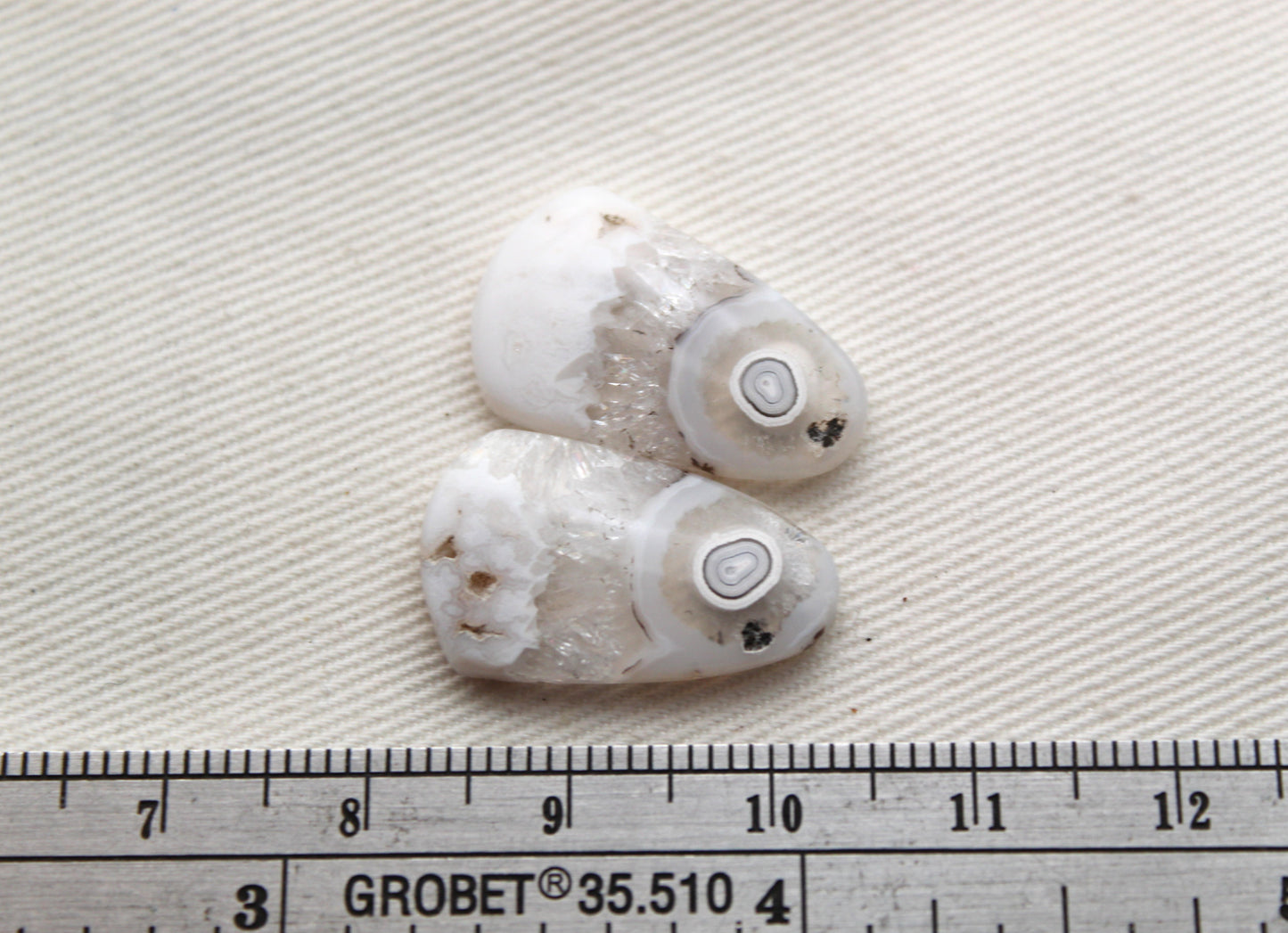 Orbicular Agate Cabochons Pair Gemstone natural