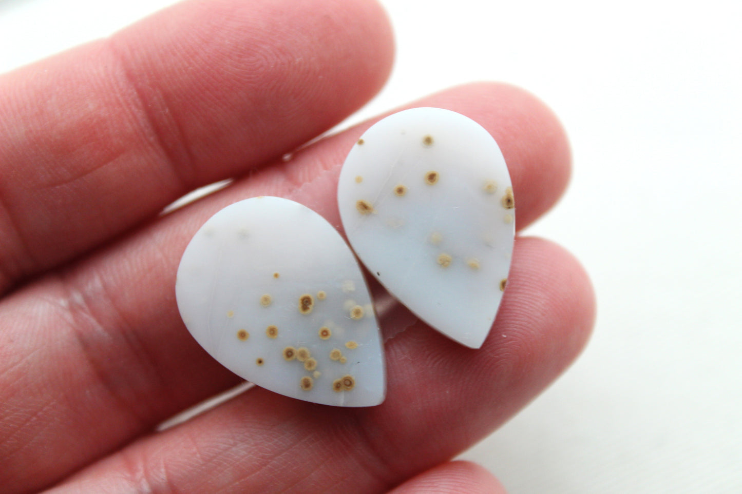 Polka Dot Agate Cabochon Gemstones Pear