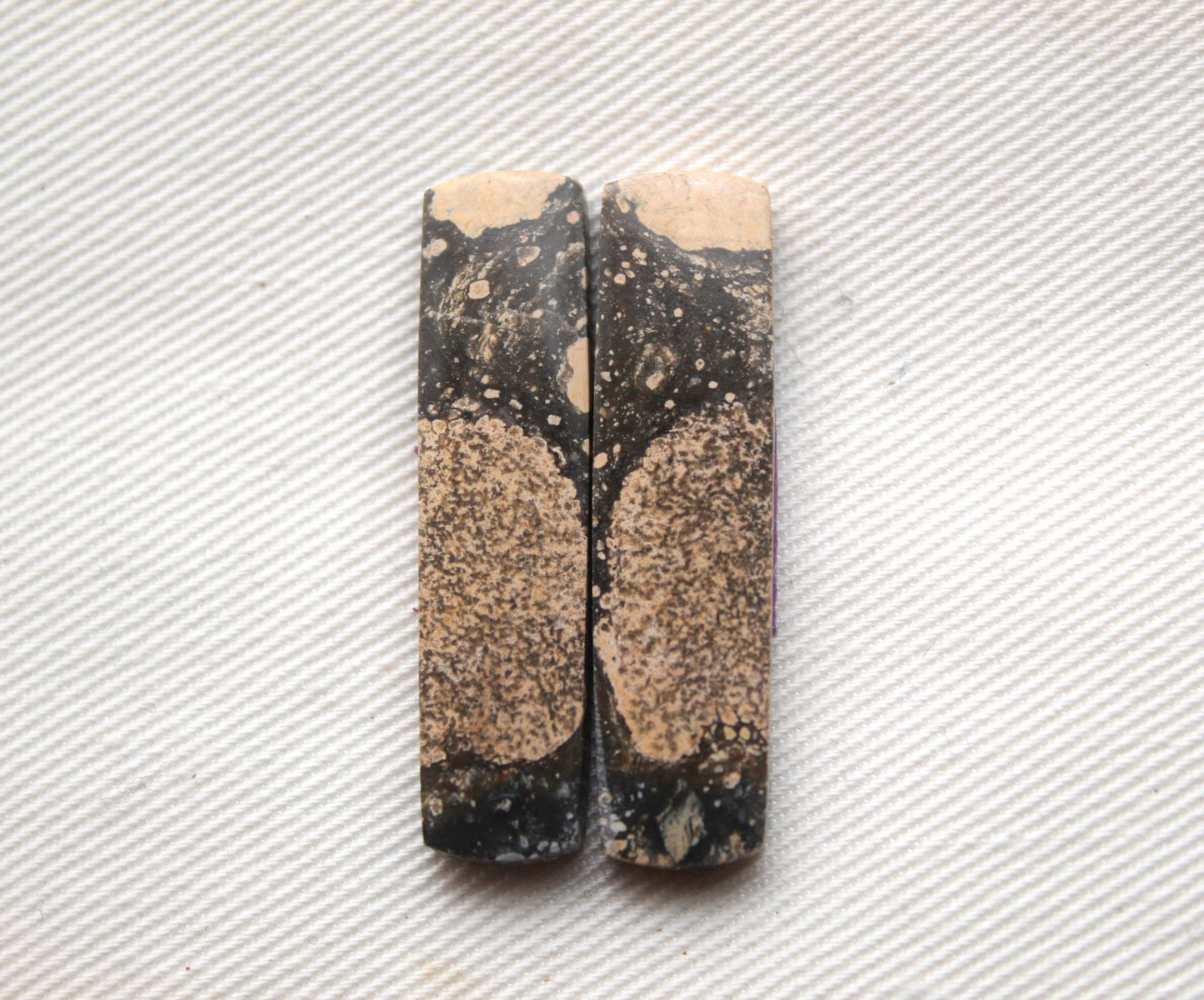Magnesite Cabochons Pair Gemstone rectangle