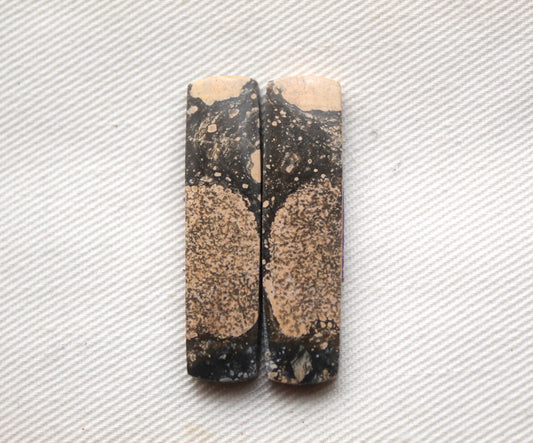 Magnesite Cabochons Pair Gemstone rectangle