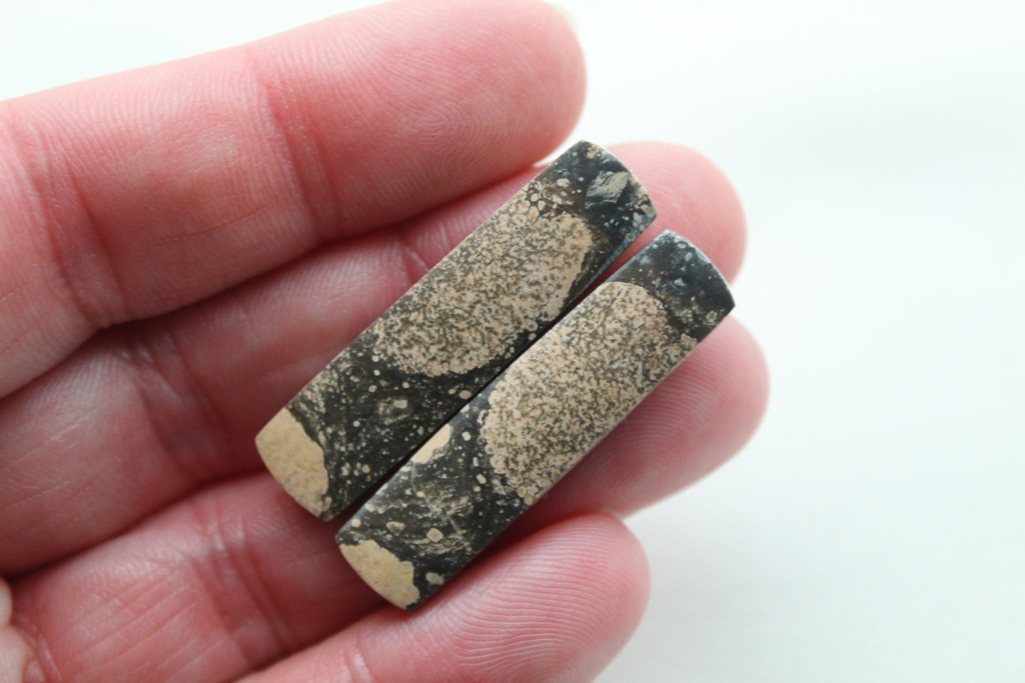 Magnesite Cabochons Pair Gemstone rectangle