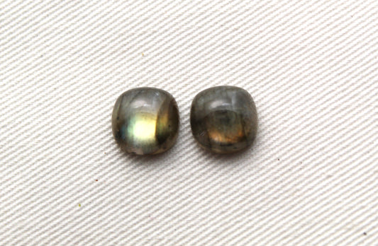 Square Cushion Labradorite Pair Cabochon 10MM