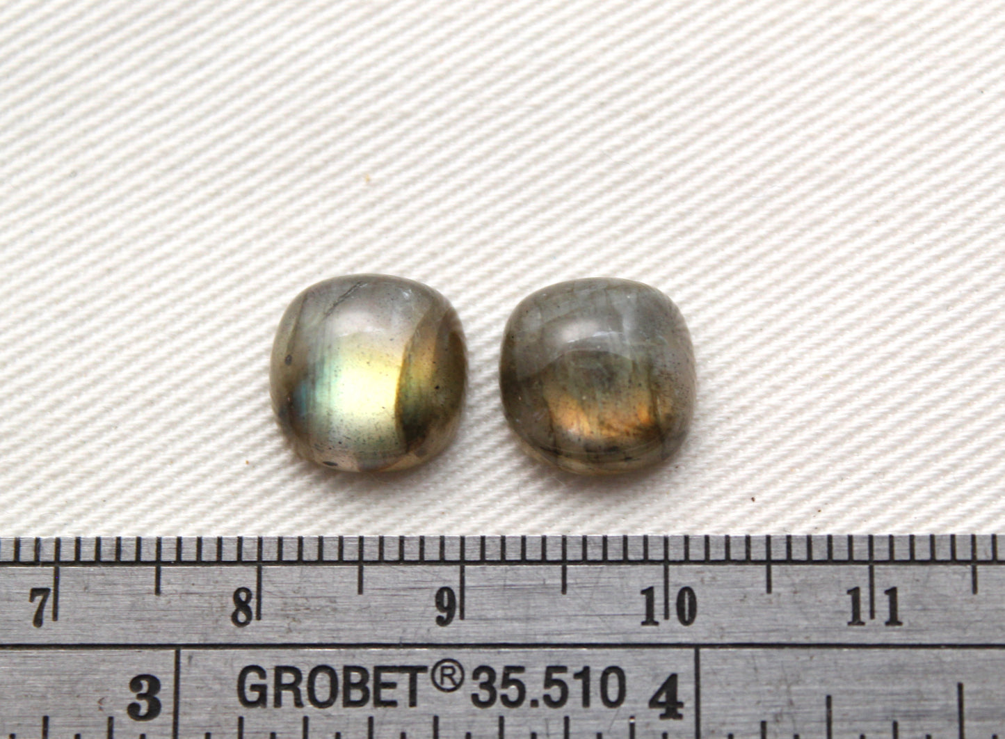 Square Cushion Labradorite Pair Cabochon 10MM